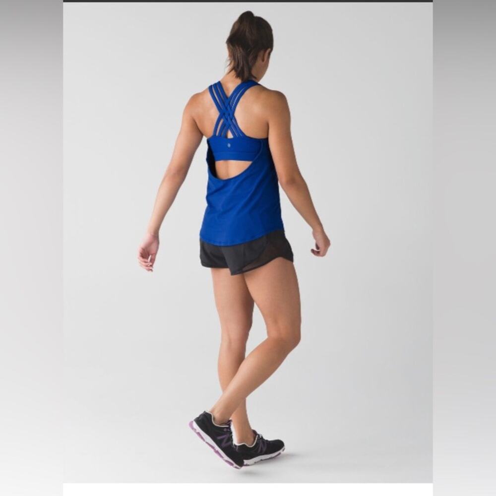 Lululemon beat the heat strappy tank top harbor blue size 10